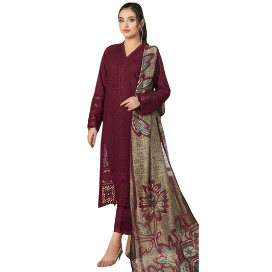 MARIA B  LAWN  WITH  DIGITAL DAIMOND DUPATTA UNSTITICHED