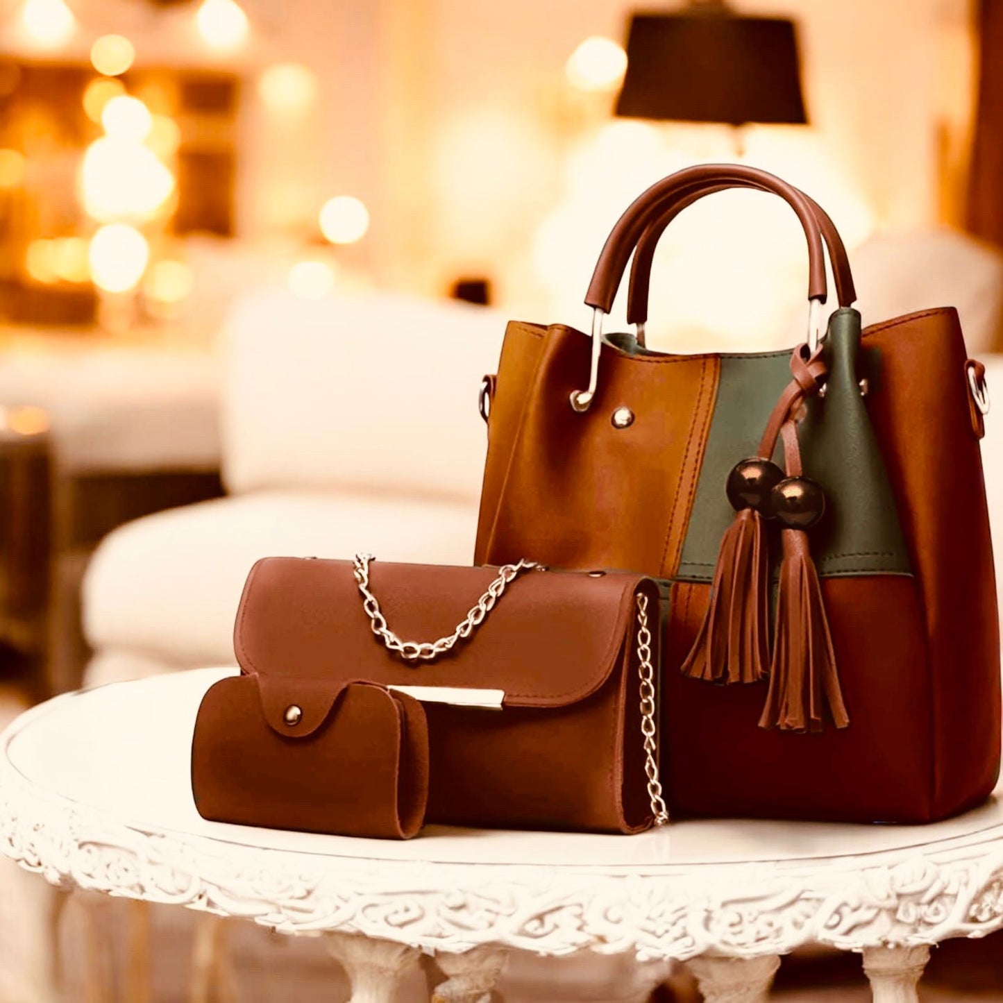 🌟Soft Leather 3 Piece Set handbag